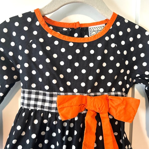 Ann Loren Girl's Halloween Cotton Polka Dot Ruffle Dress in Size‎ 2/3T - Picture 3 of 9